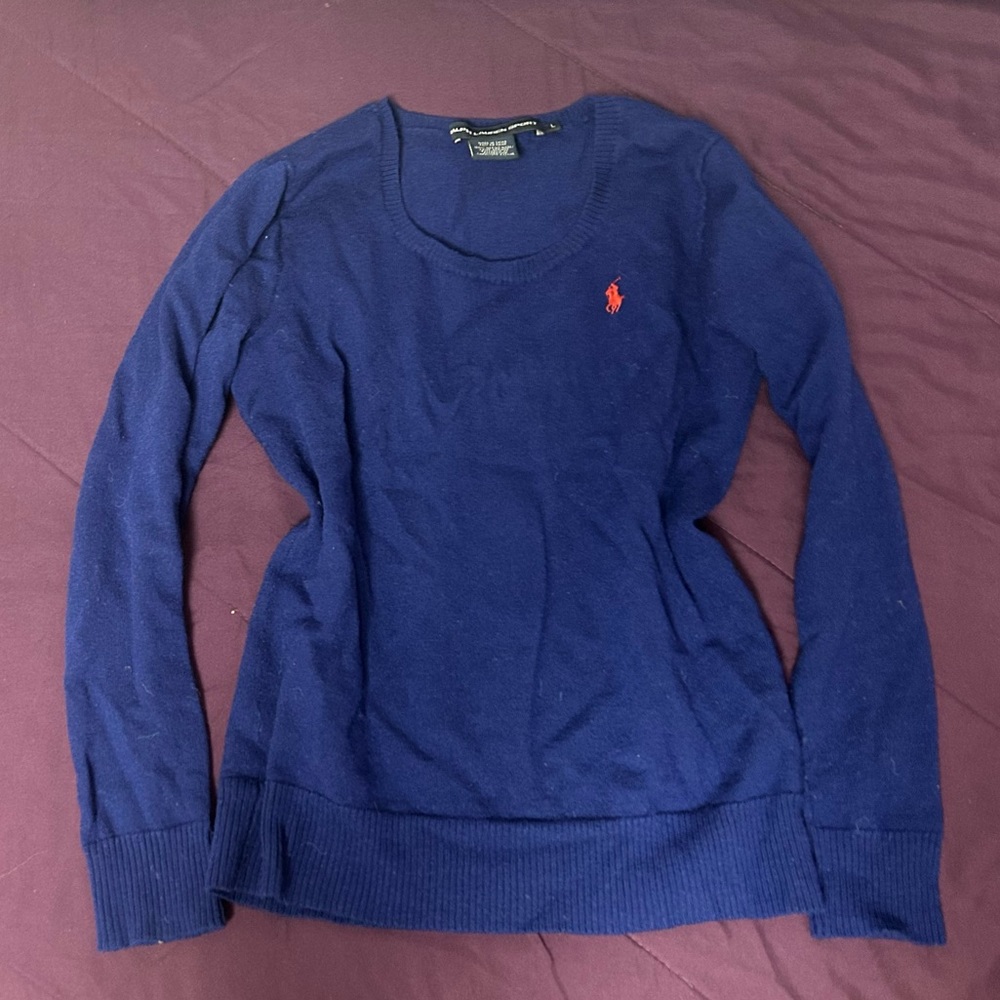 ralph lauren embroidered merino wool sweater